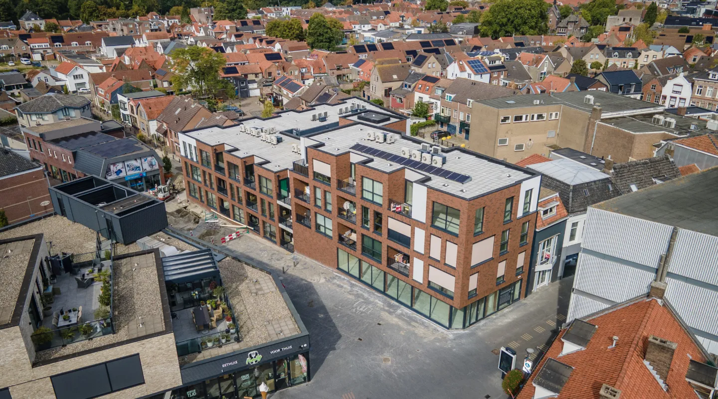 Kop van de Noordstraat Terneuzen bovenaanzicht